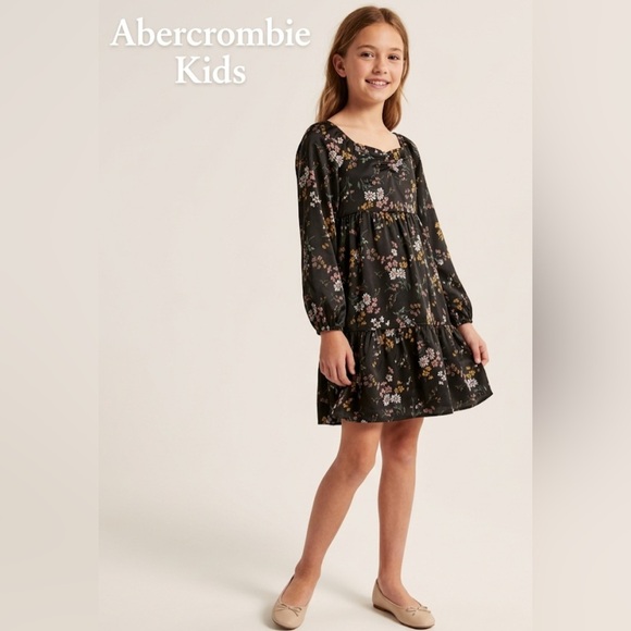 Abercrombie & Fitch Other - Abercrombie Kids Satin Floral Tiered Dress size 11/12
